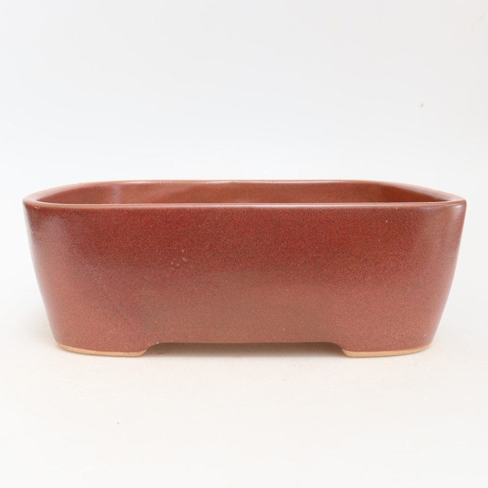 Keramická miska na bonsaje 23 x 17,5 x 7,5 cm, farba vínová