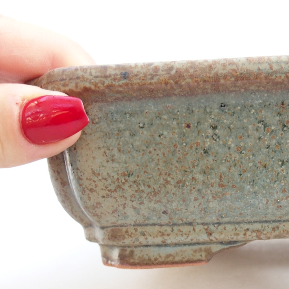 Keramická miska na bonsaje 18 x 13,5 x 5 cm, zelená