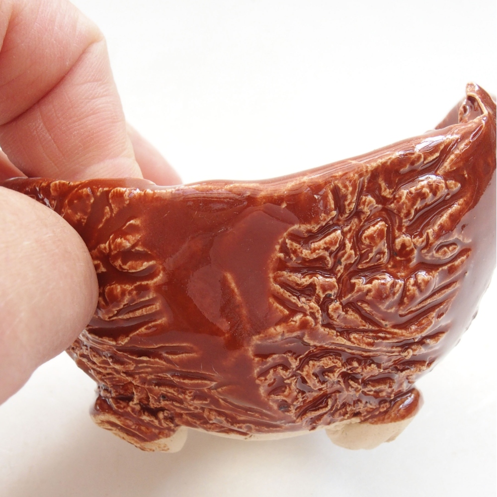 Keramická škrupina 7,5 x 7,5 x 6 cm, farba hnedá
