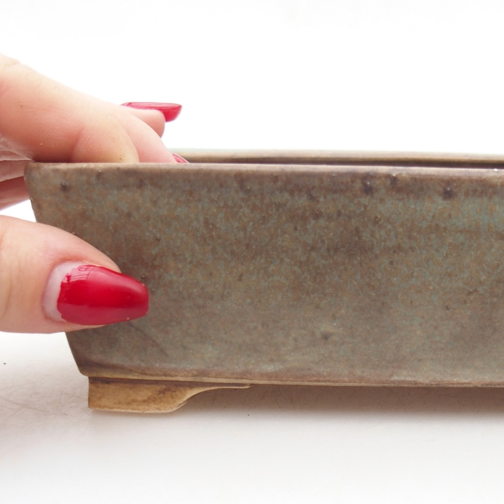 Keramická miska na bonsaje 15 x 12 x 5 cm, zelená