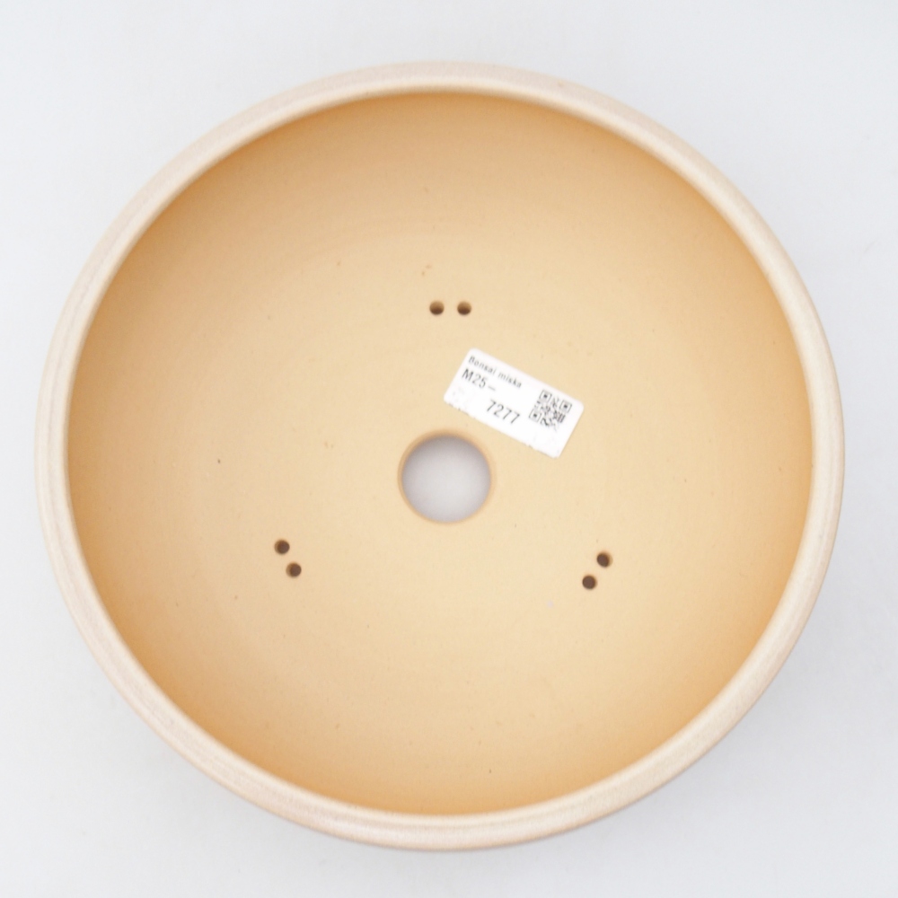 Keramická miska na bonsaje 21,5 x 21,5 x 7 cm, farba béžová