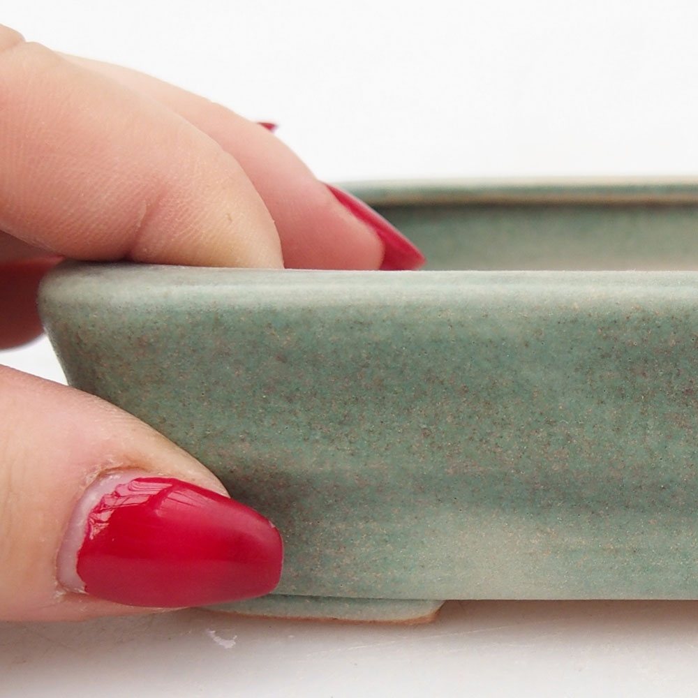 Keramická miska na bonsaje 11,5 x 8,5 x 3 cm, zelená