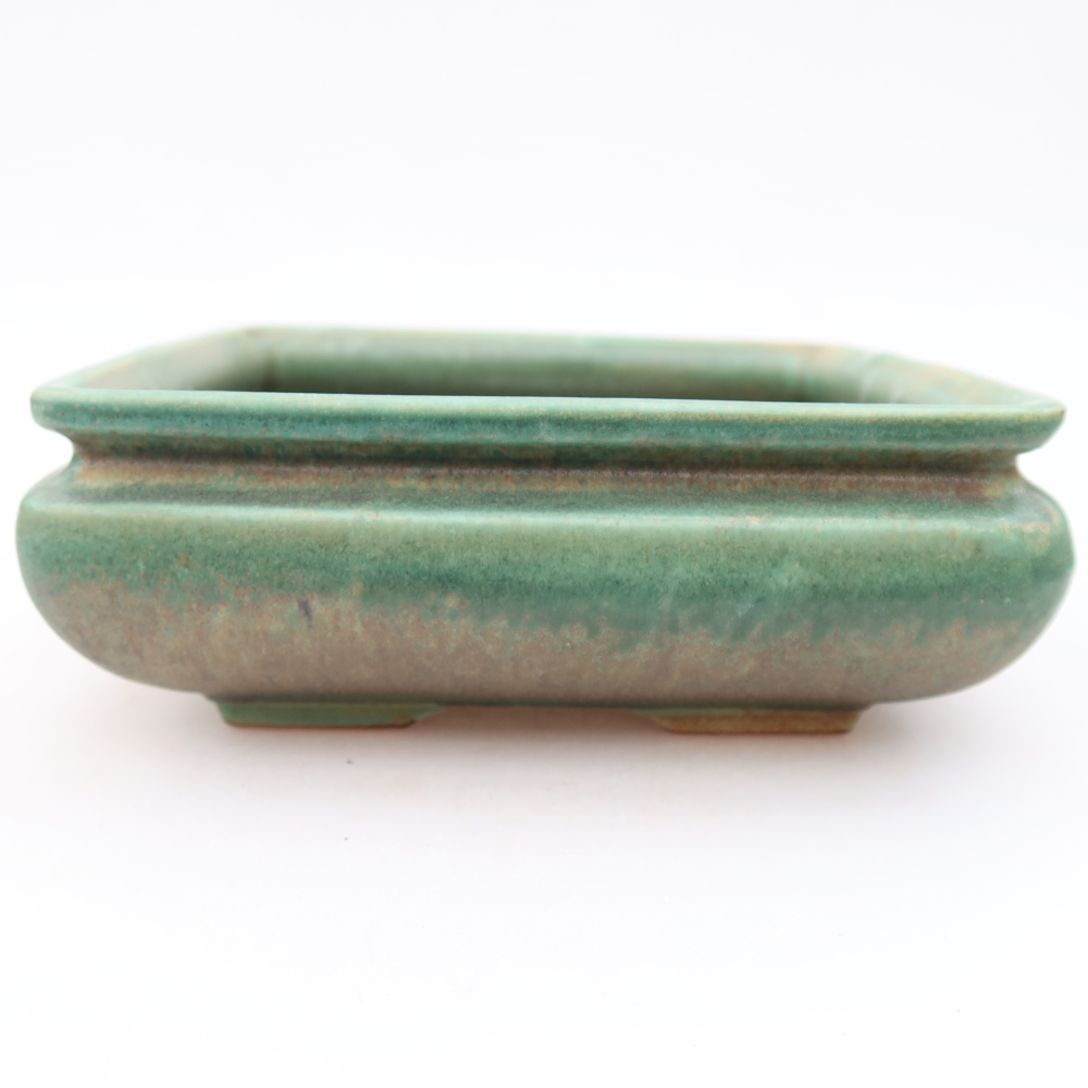 Keramická miska na bonsaje 15,5 x 15,5 x 6 cm, zelená