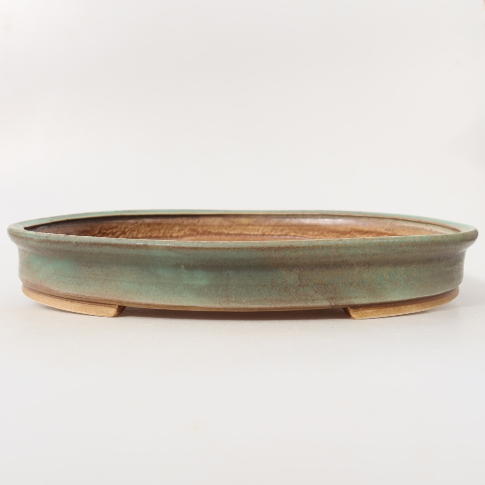 Keramická miska na bonsai 30,5 x 26,5 x 4 cm, farba zelená