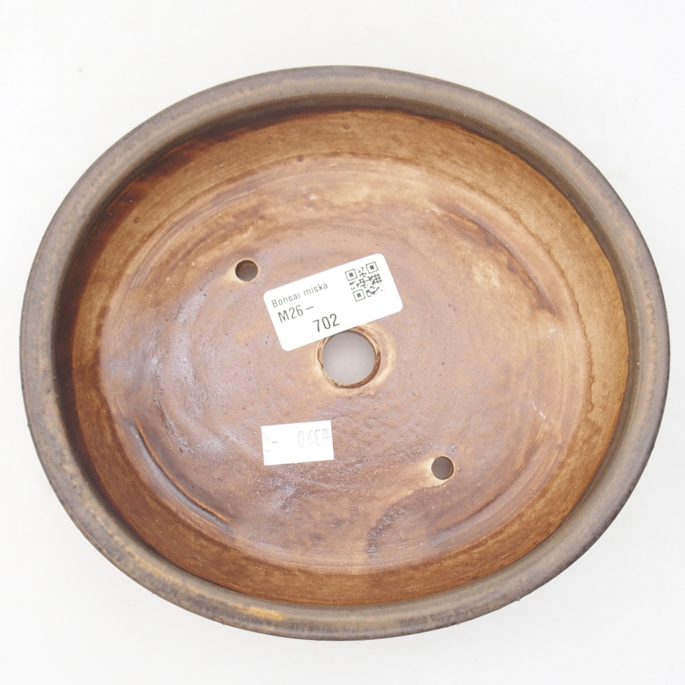 Keramická miska na bonsaje 18,5 x 16,5 x 4,5 cm, hnedá