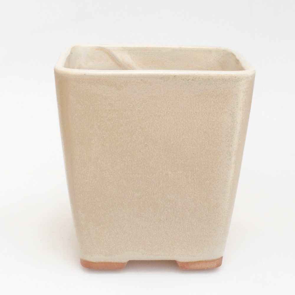 Keramická bonsai miska 13 x 13 x 13,5 cm, farba béžová