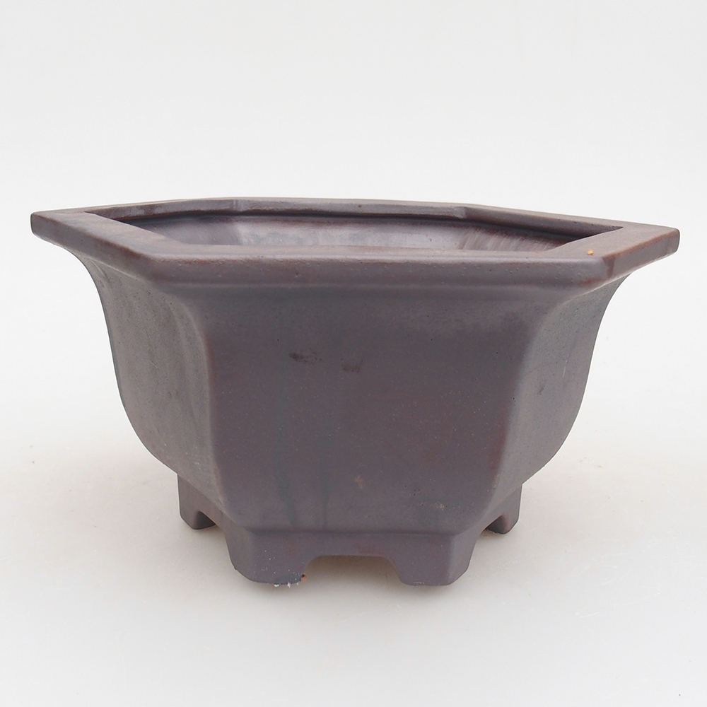 Keramická bonsajová miska 18 x 16 x 9 cm, farba kovu