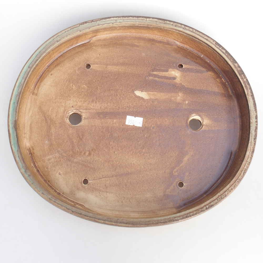 Keramická miska na bonsaje 31 x 27 x 4,5 cm, zelená