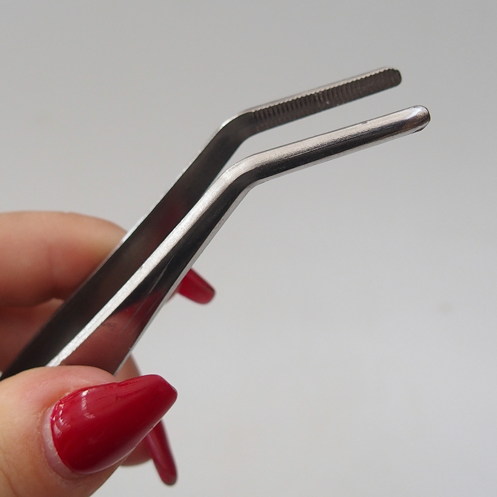 Chápadlo a zahnutá pinzeta 22 cm - nehrdzavejúca oceľ