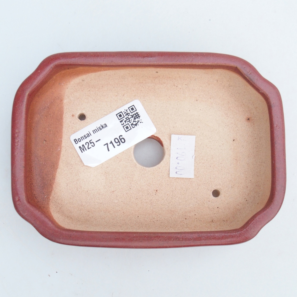 Keramická miska na bonsaje 13 x 9 x 3 cm, bordová
