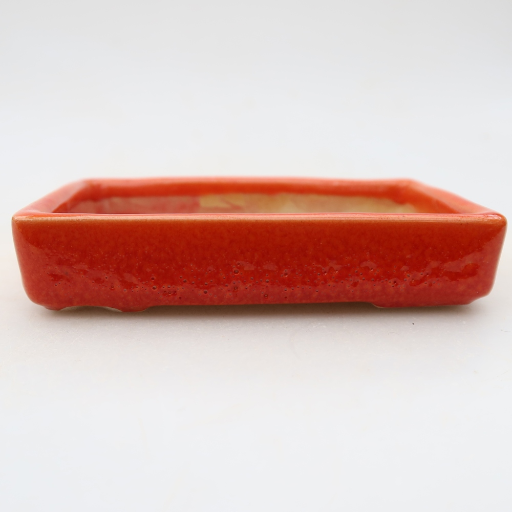 Keramická miska na bonsaje 10 x 7 x 2 cm, farba oranžová