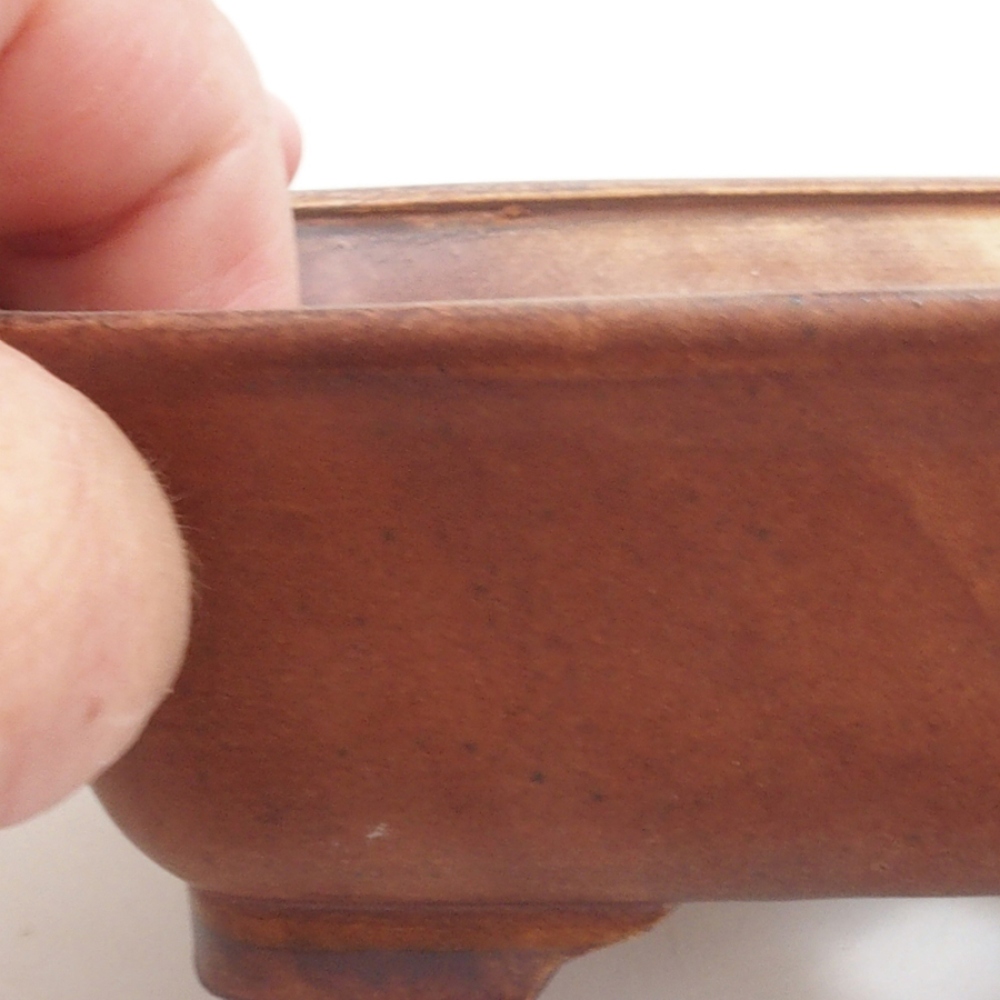 Keramická bonsai miska 14,5 x 12 x 4,5 cm, farba hnedá