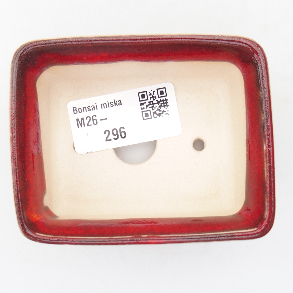 Mini bonsajová miska 8,5 x 6,5 x 3,5 cm, farba červená