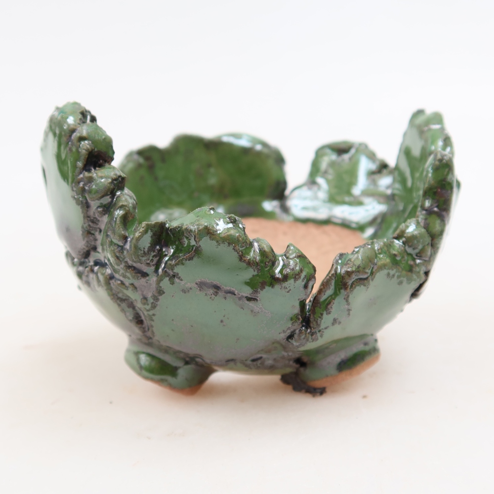 Keramická škrupina  9 x 8,5 x 7 cm, farba zelená