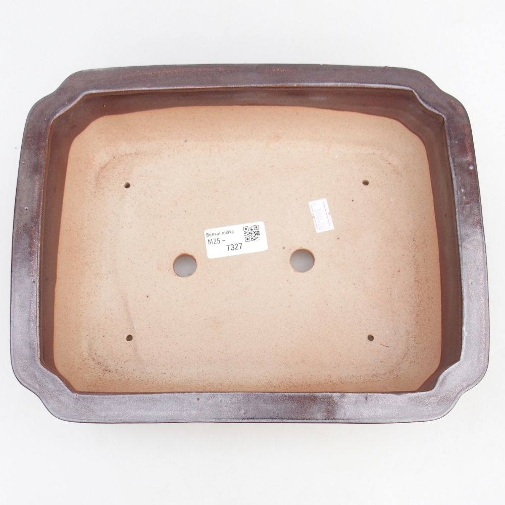 Keramická miska na bonsaje 27,5 x 22 x 7 cm, hnedá