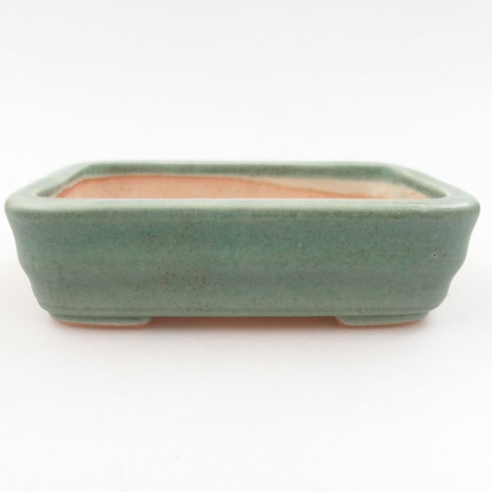 Keramická bonsai miska 11 x 8,5 x 3 cm, farba zelená