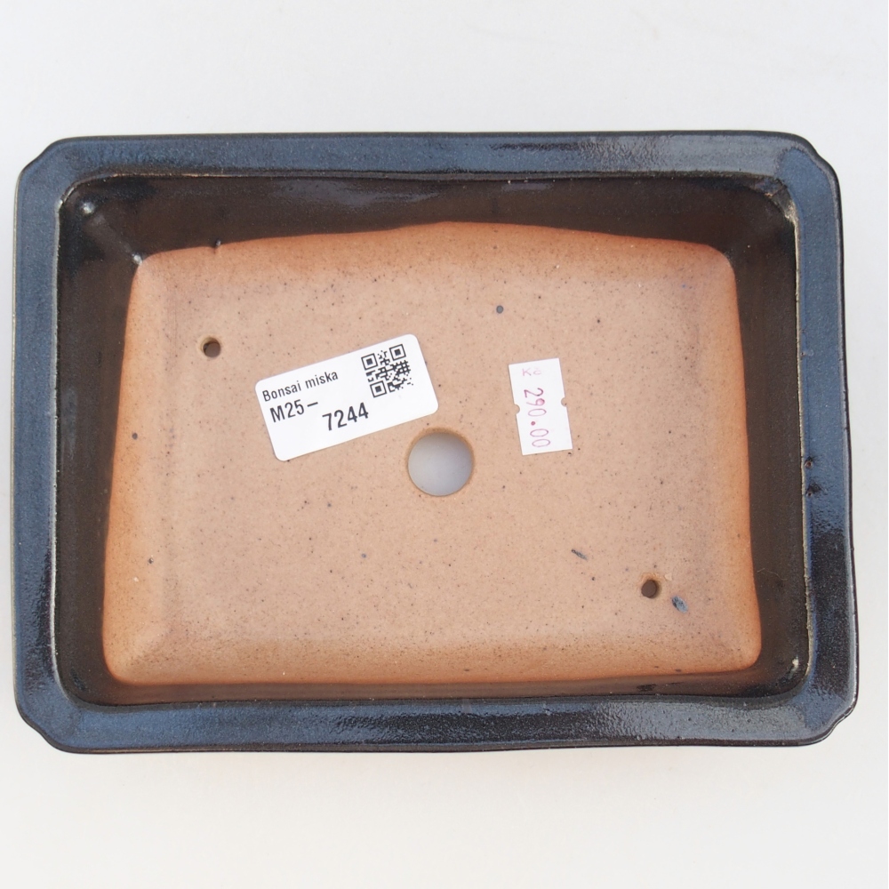 Keramická miska na bonsaje 18 x 13,5 x 4 cm, čierna