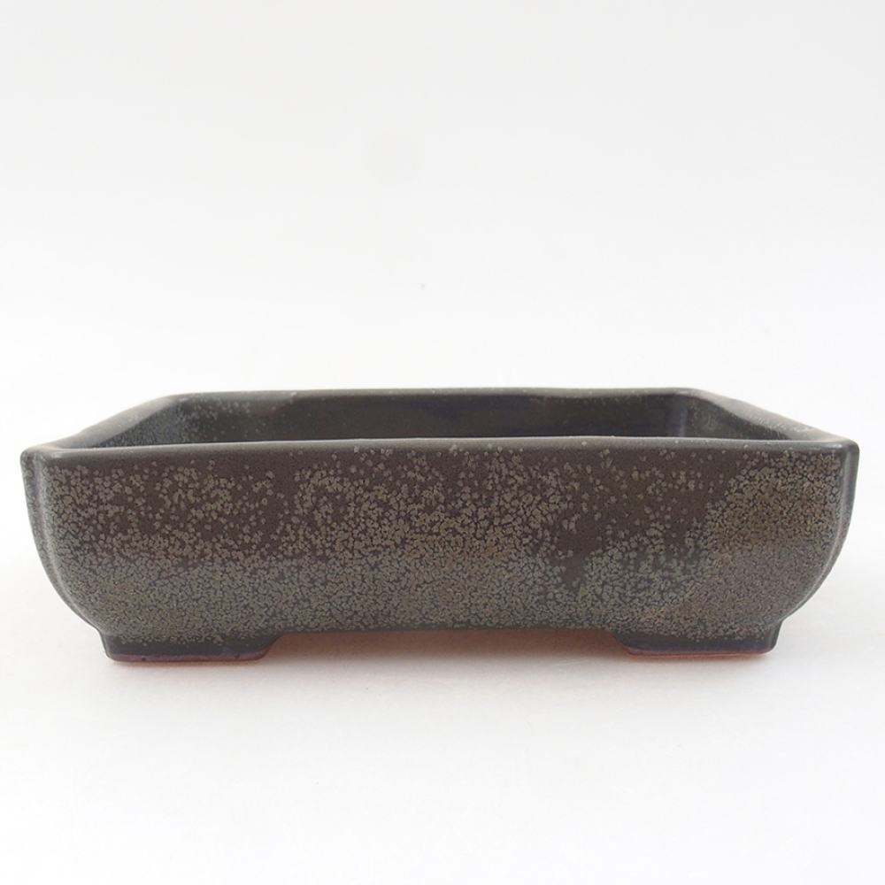 Keramická bonsai miska 14 x 11 x 4 cm, farba šedá