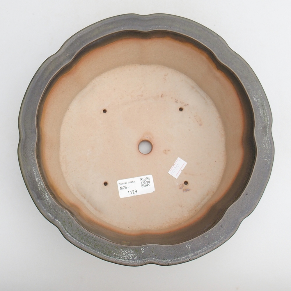 Keramická bonsajová miska 26 x 26 x 8 cm, zelená