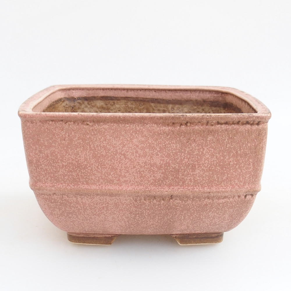 Keramická bonsai miska 16 x 16 x 9 cm, farba ružová