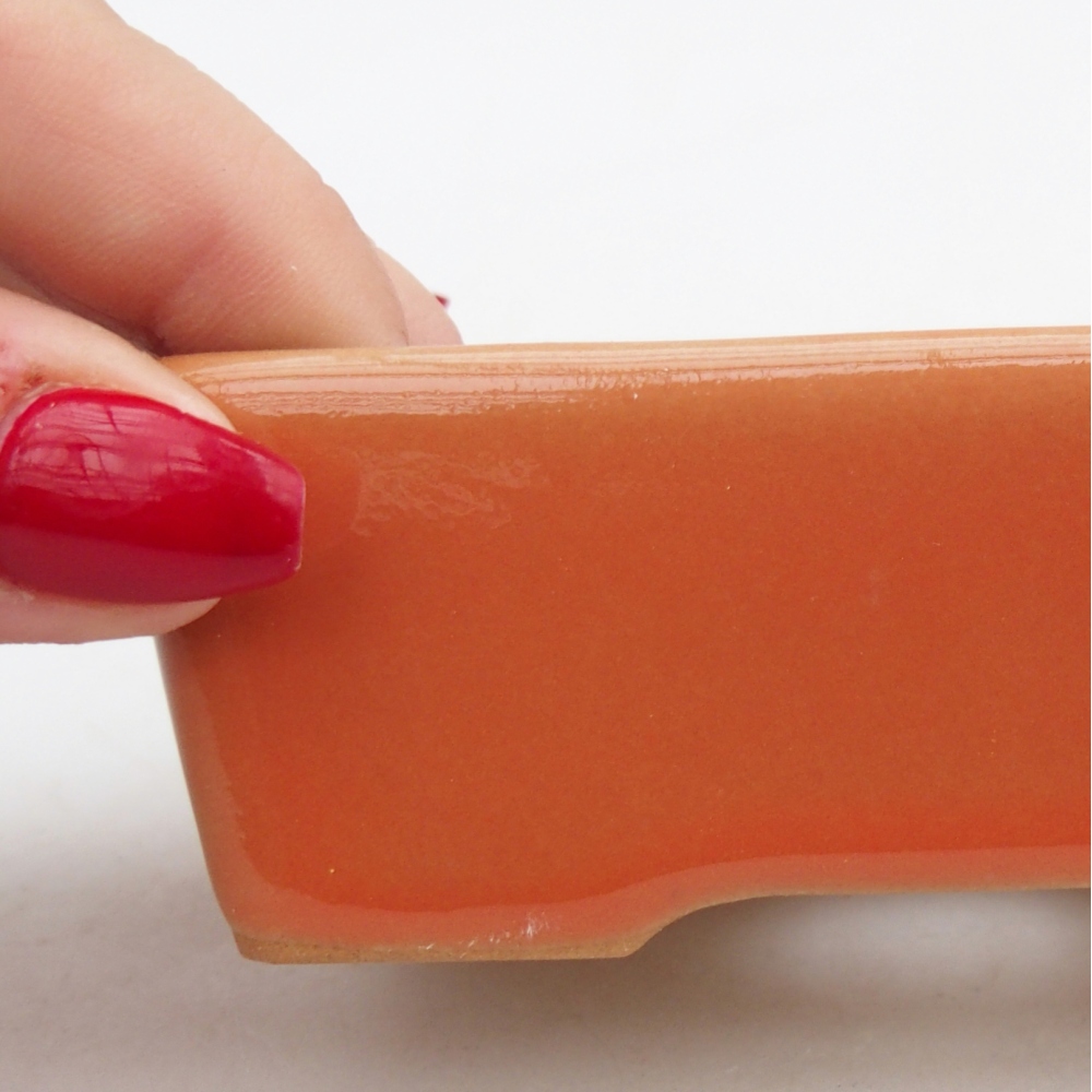 Keramická miska na bonsaje 9,5 x 7 x 3,5 cm, oranžová