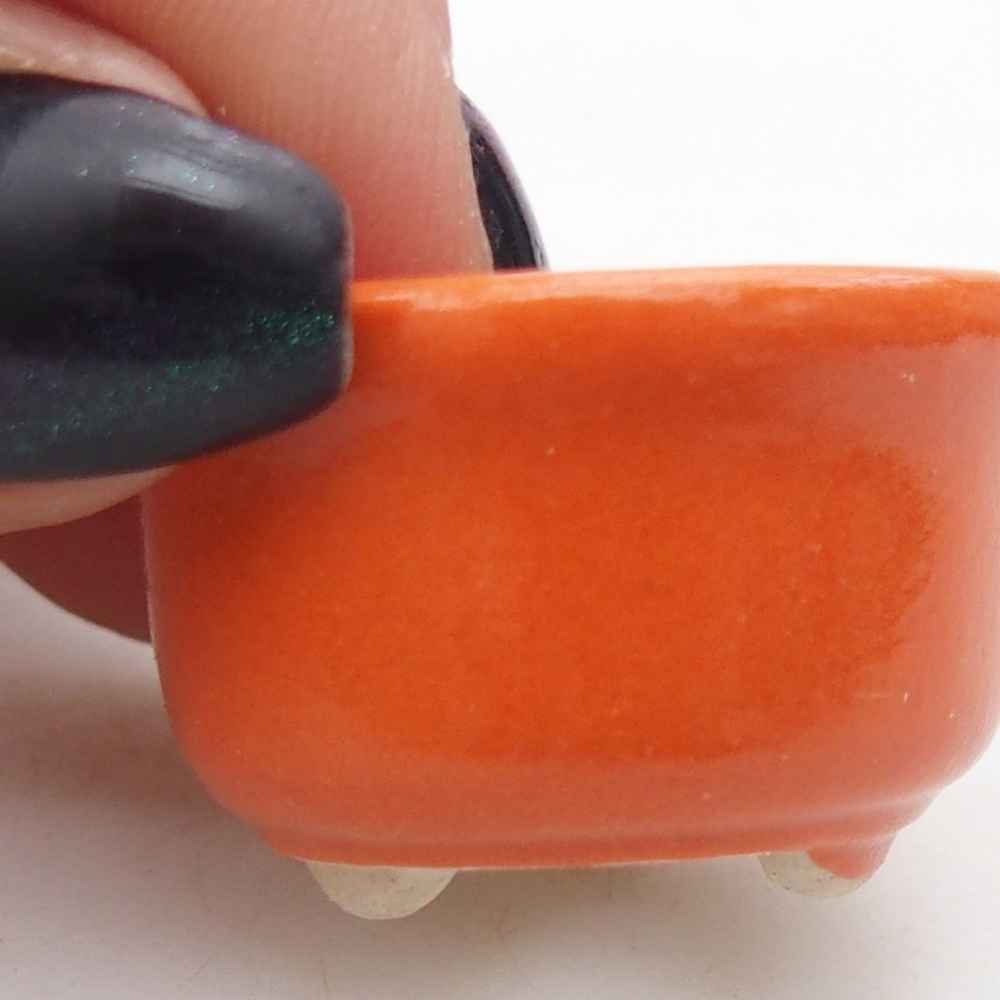 Mini bonsajová miska 3 x 3 x 1,5 cm, oranžová