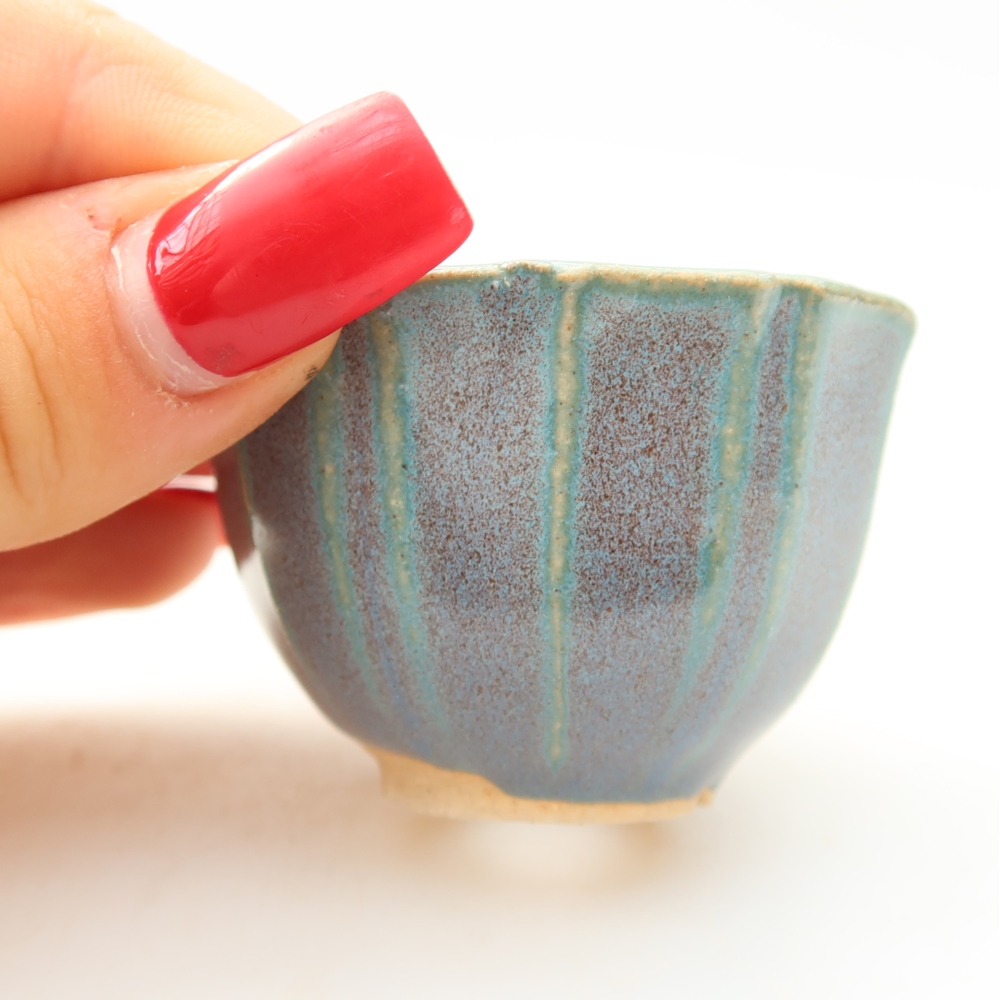 Keramická miska na bonsaje 5,5 x 5,5 x 3,5 cm, farba: sivá