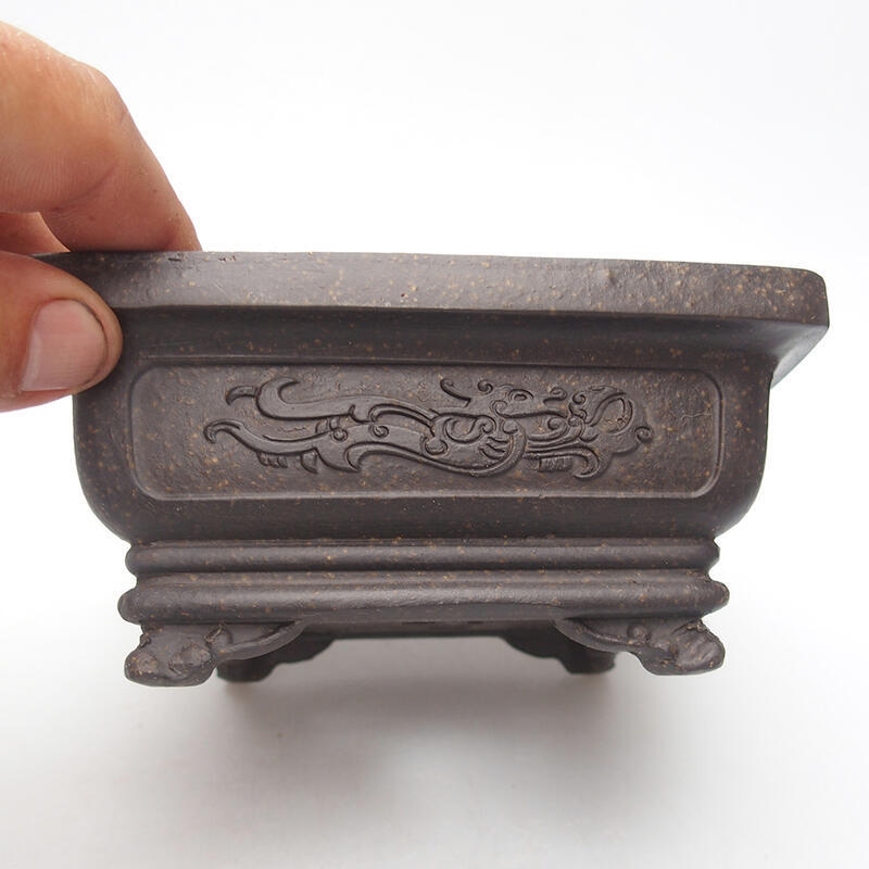 Bonsai miska 13 x 13 x 6 cm, farba hnedookrová