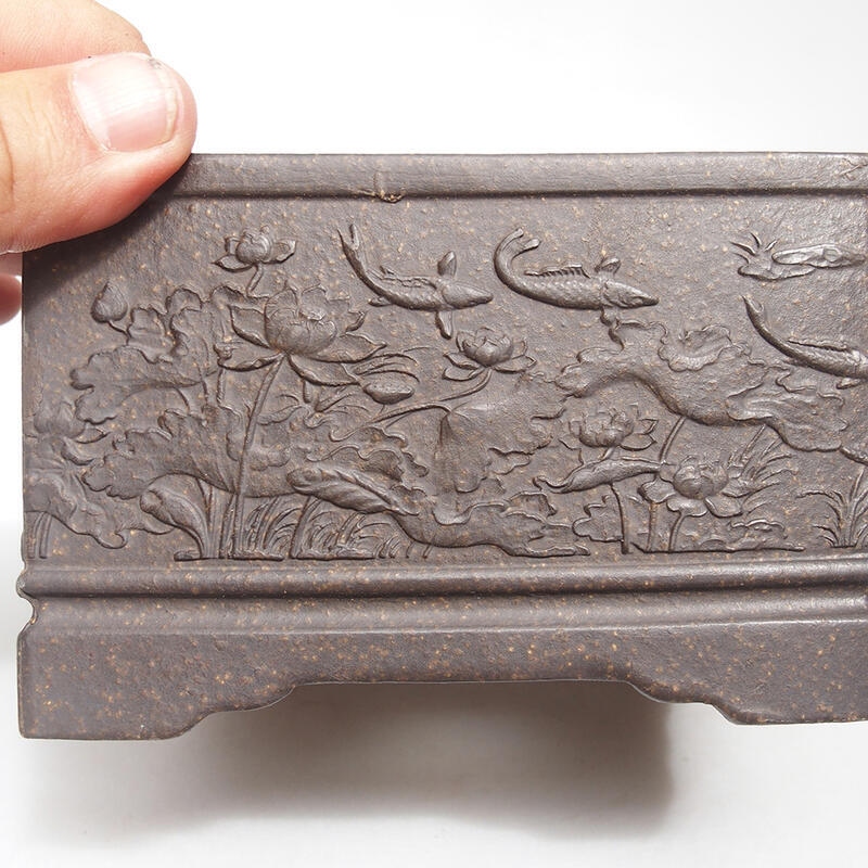 Bonsai miska 13 x 13 x 8 cm, farba hnedookrová
