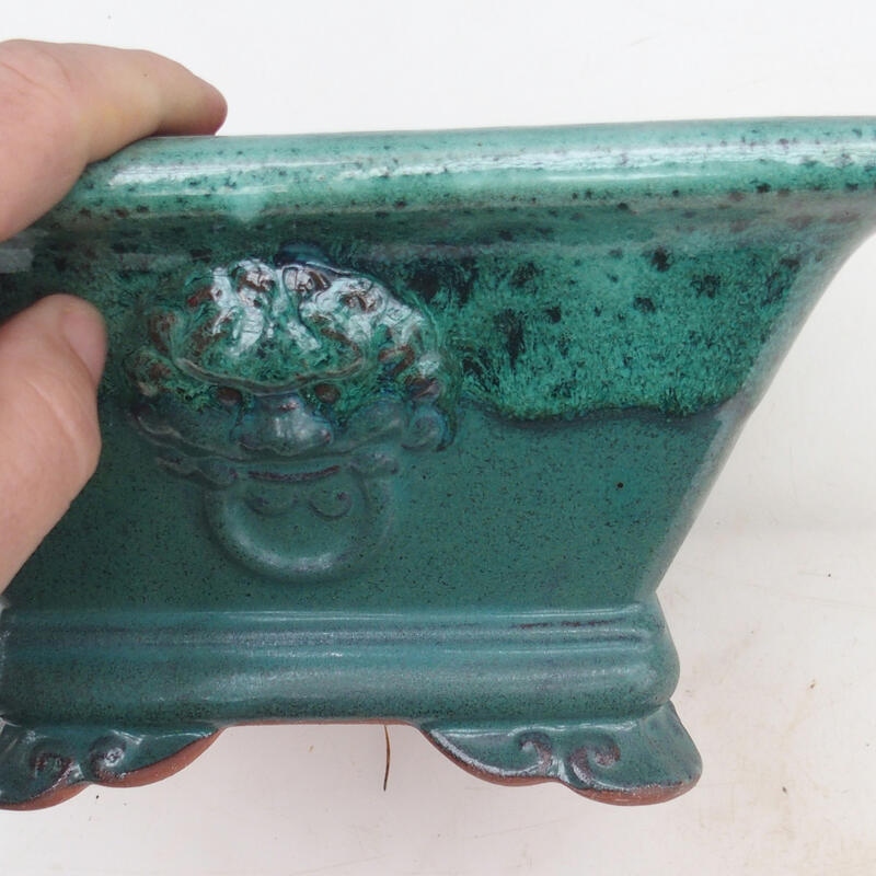 Bonsai miska 21 x 21 x 11 cm, farba zelená
