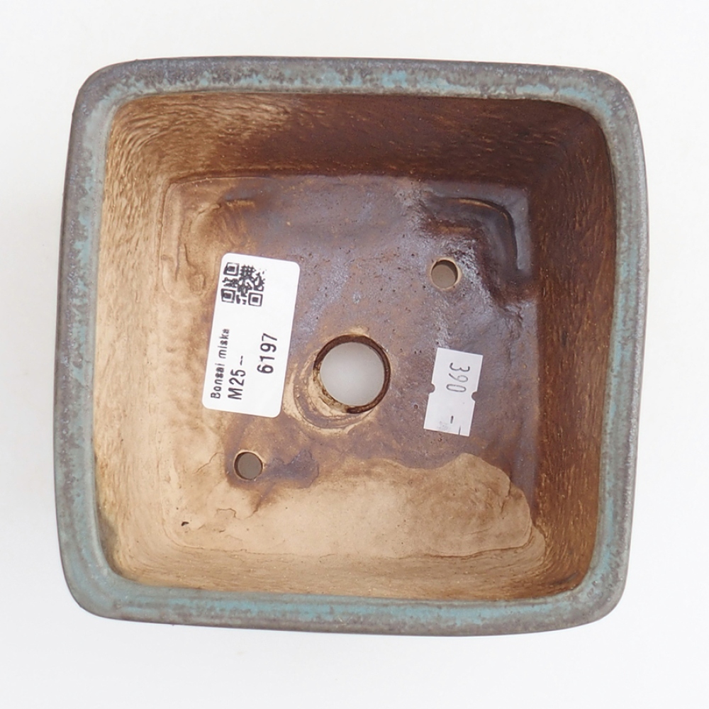 Keramická bonsai miska 12 x 12 x 8 cm, farba modra