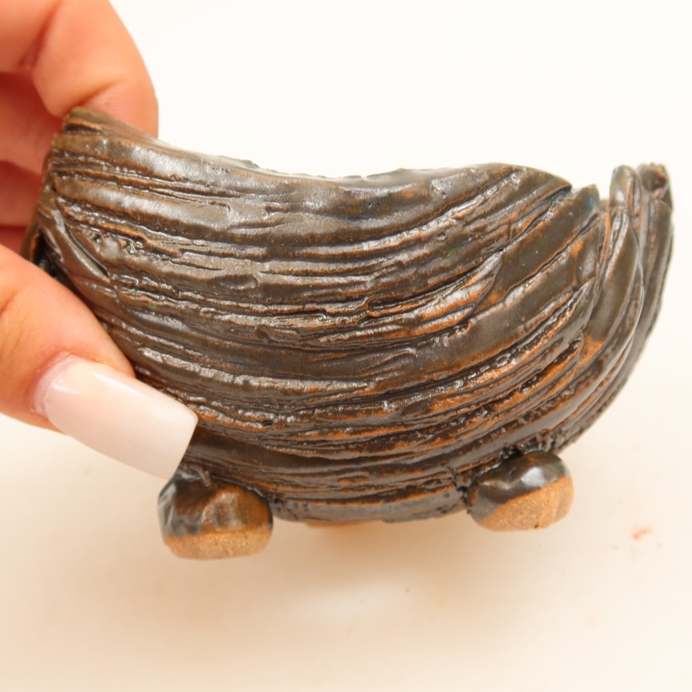 Keramická škrupina  10 x 9,5 x 7 cm, farba hnedozelená