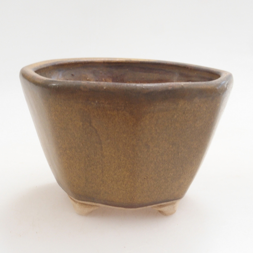 Keramická bonsai miska 9 x 7,5 x 3,5 cm, farba hnedá