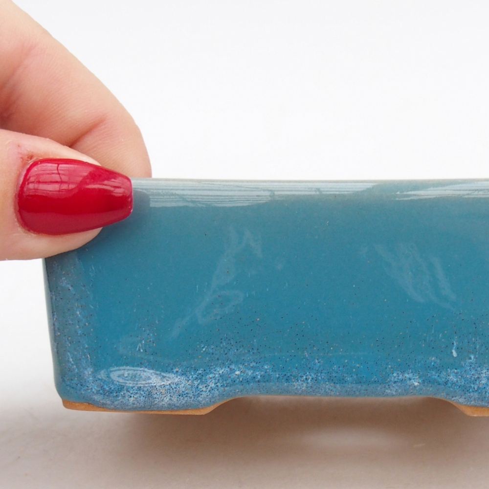 Keramická miska na bonsaje 9,5 x 7 x 3,5 cm, farba modrá