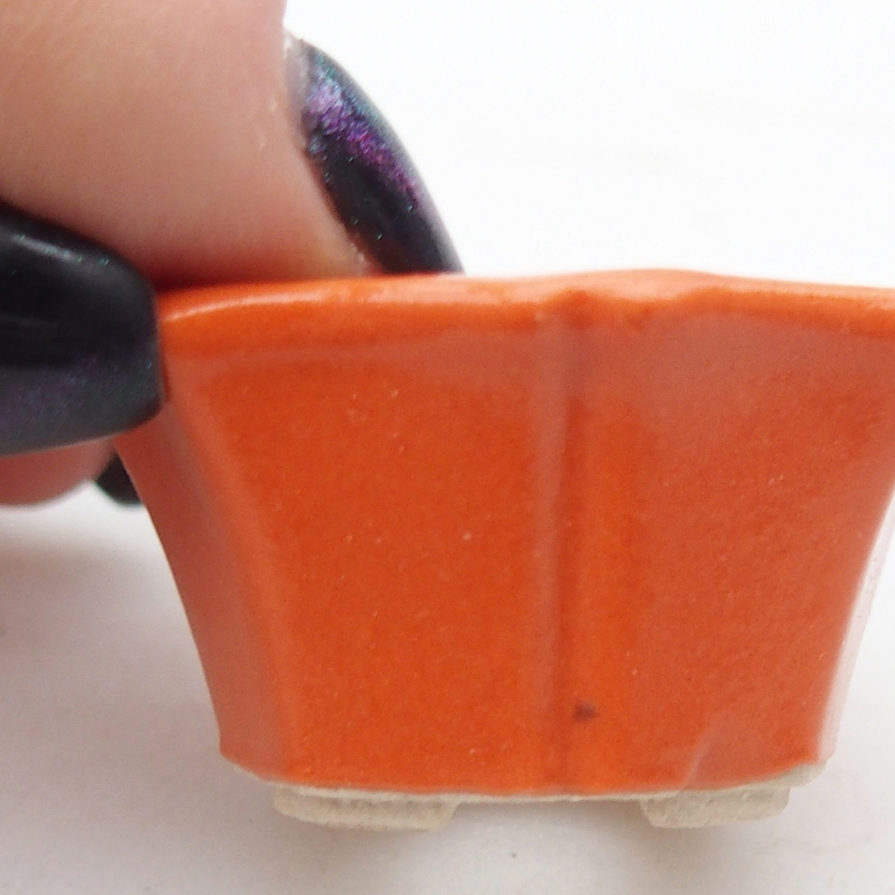 Mini bonsajová miska 3,5 x 3,5 x 2 cm, oranžová