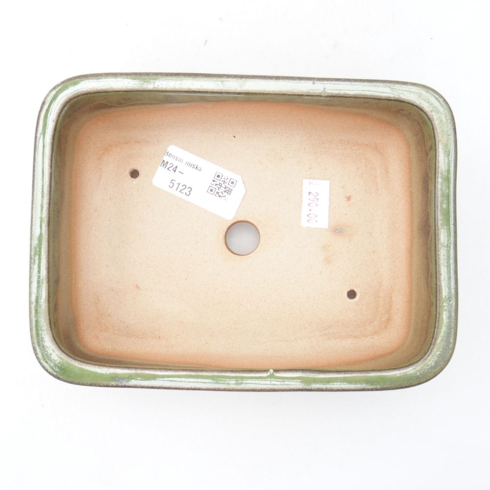 Keramická bonsai miska 16,5 x 12 x 5 cm, farba zelená