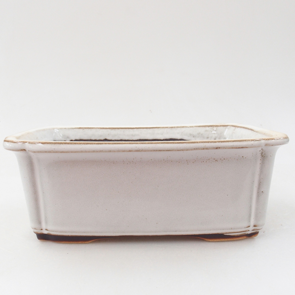 Keramická bonsai miska 17 x 13 x 6 cm, farba biela