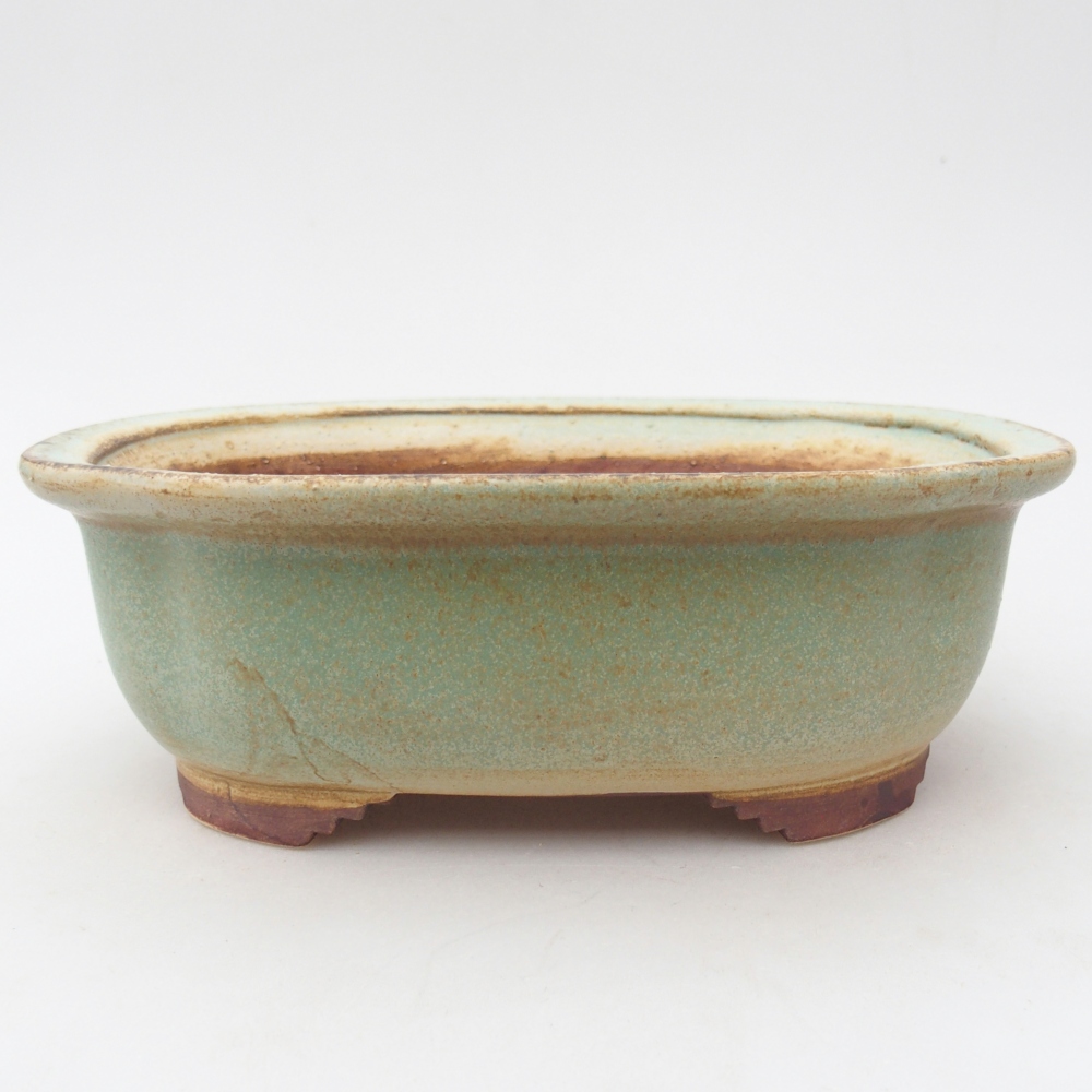 Keramická bonsajová miska 20 x 16,5 x 7 cm, zelená