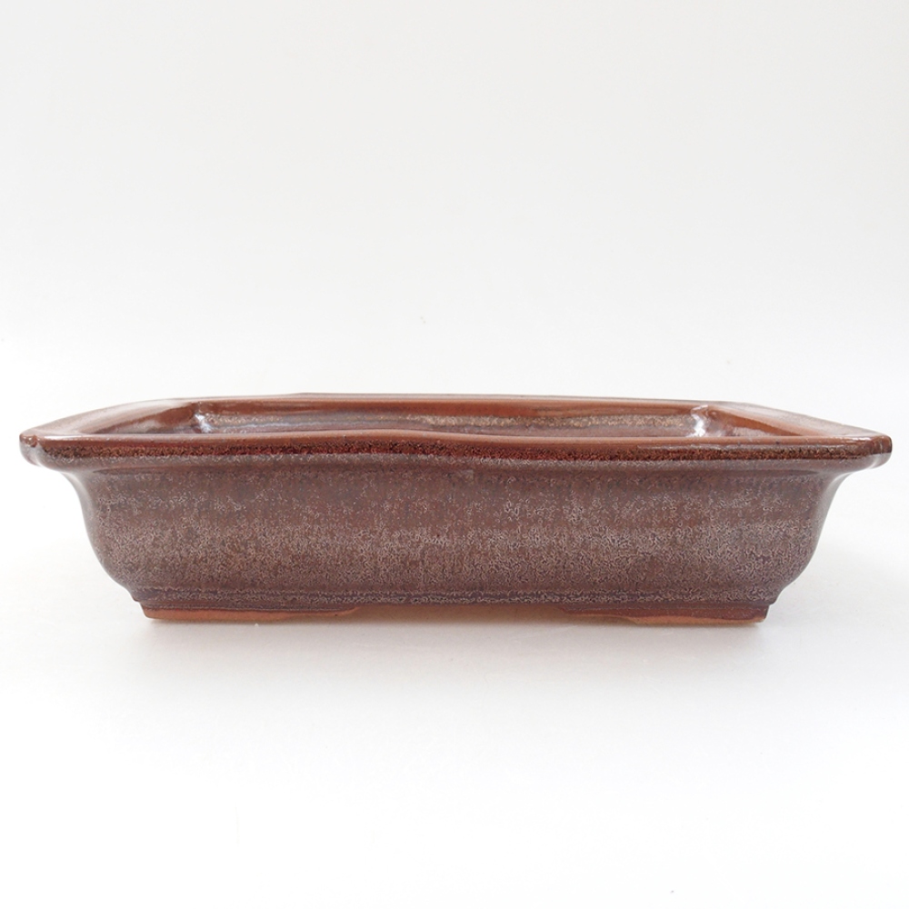 Keramická bonsai miska 17,5 x 13 x 4 cm, farba hnedá
