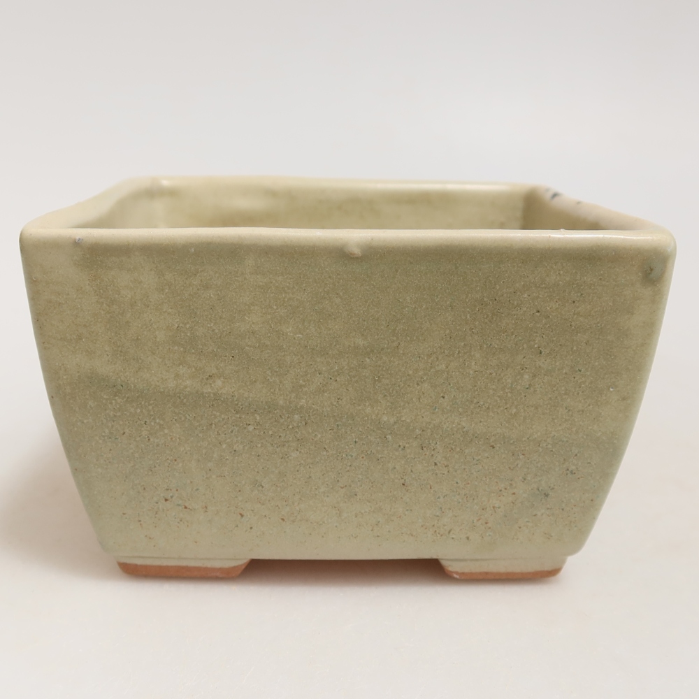 Keramická miska na bonsai 10,5 x 10,5 x 6,5 cm, farba zelená