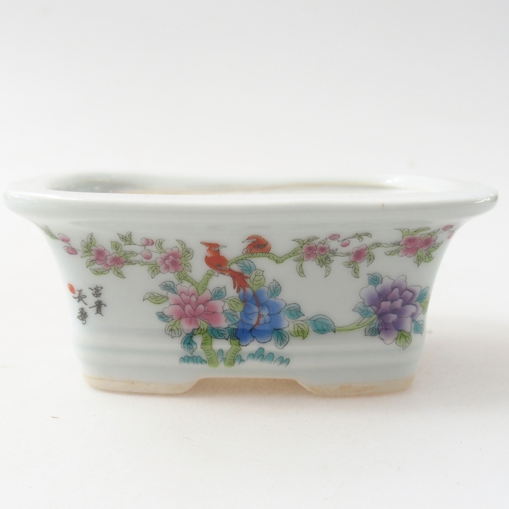 Mini bonsajová miska 10 x 7,5 x 4 cm, farba biela