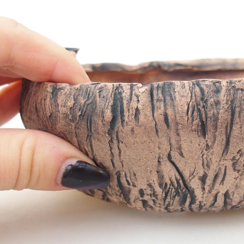 Keramická bonsajová miska 14 x 14 x 5 cm, zelená