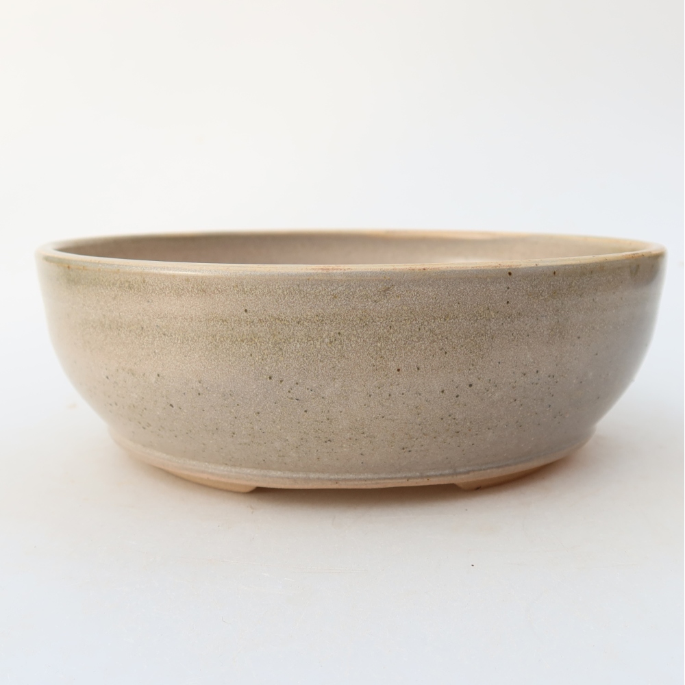 Keramická miska na bonsaje 17,5 x 17,5 x 6 cm, farba béžová
