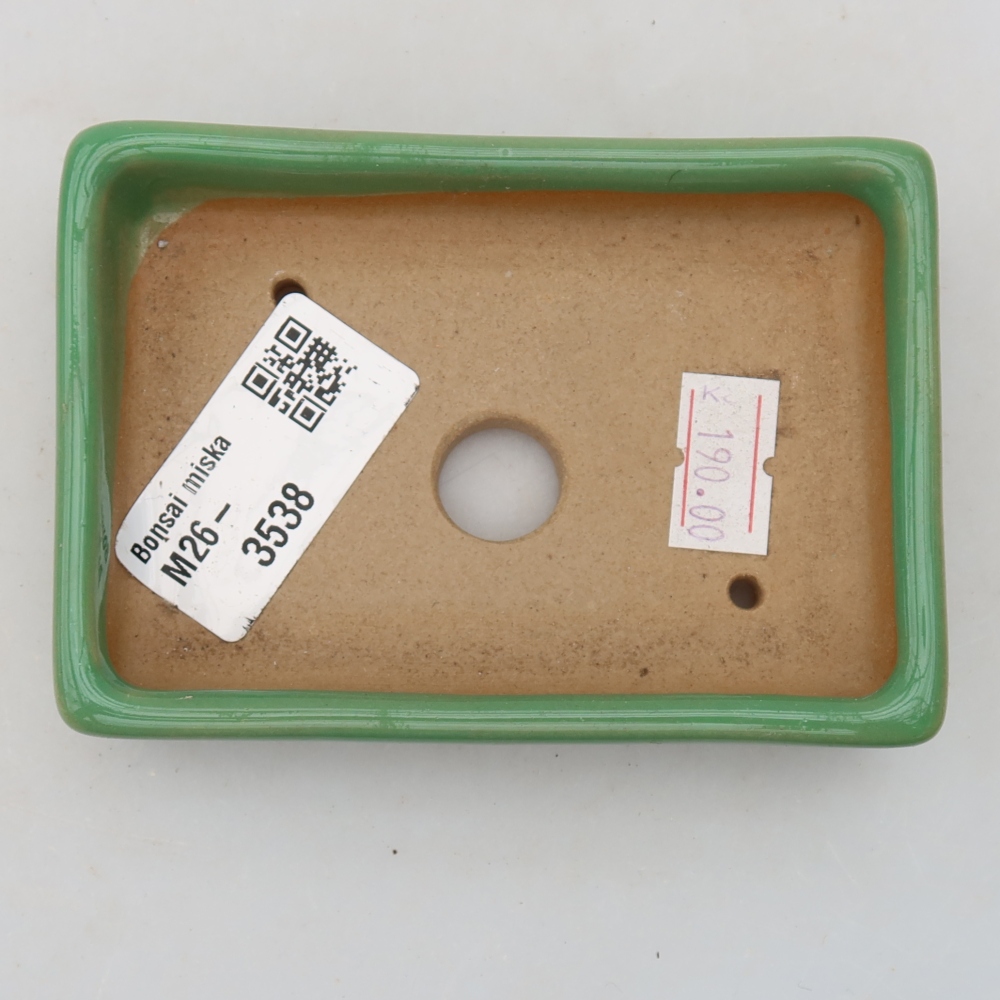 Keramická miska na bonsaje 10 x 7 x 2 cm, farba zelená