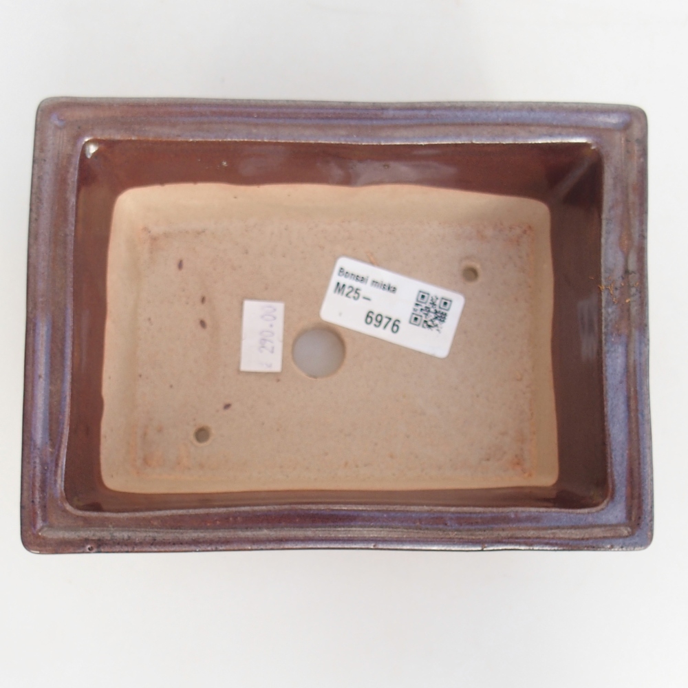 Keramická miska na bonsaje 16 x 12 x 6 cm, bordová