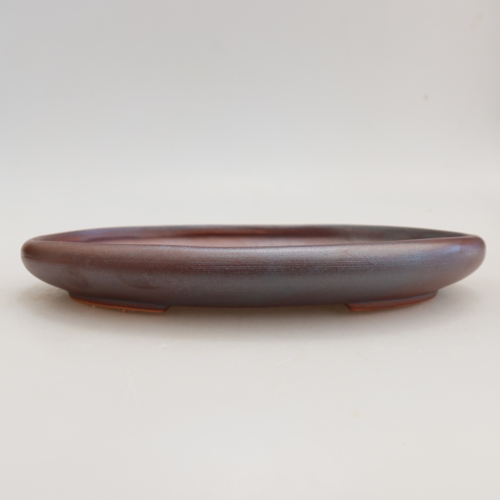 Keramická bonsajová miska 22,5 x 16,5 x 3 cm, farba kovu