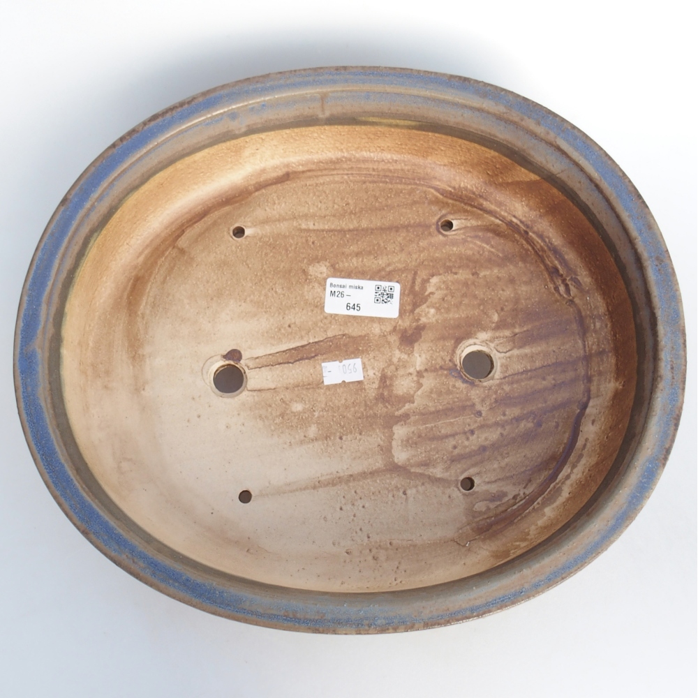 Keramická miska na bonsaje 32,5 x 28,5 x 7,5 cm, farba modrá