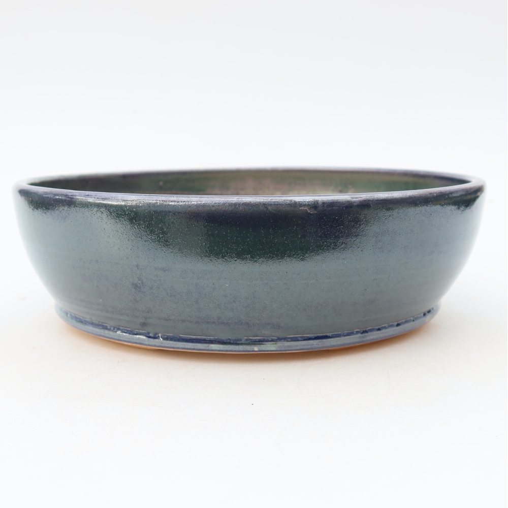 Keramická miska na bonsaje 20 x 20 x 6 cm, farba modrá