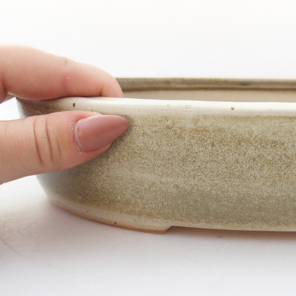 Keramická bonsajová miska 27 x 21 x 5 cm, zelená