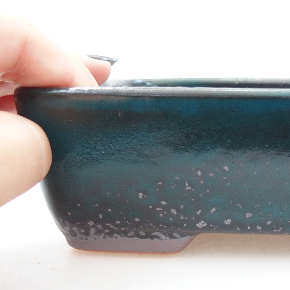 Keramická bonsai miska 18 x 13 x 5 cm, farba zelená